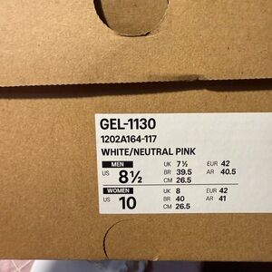 White and Neutral Pink GEL-1130 Sneakers